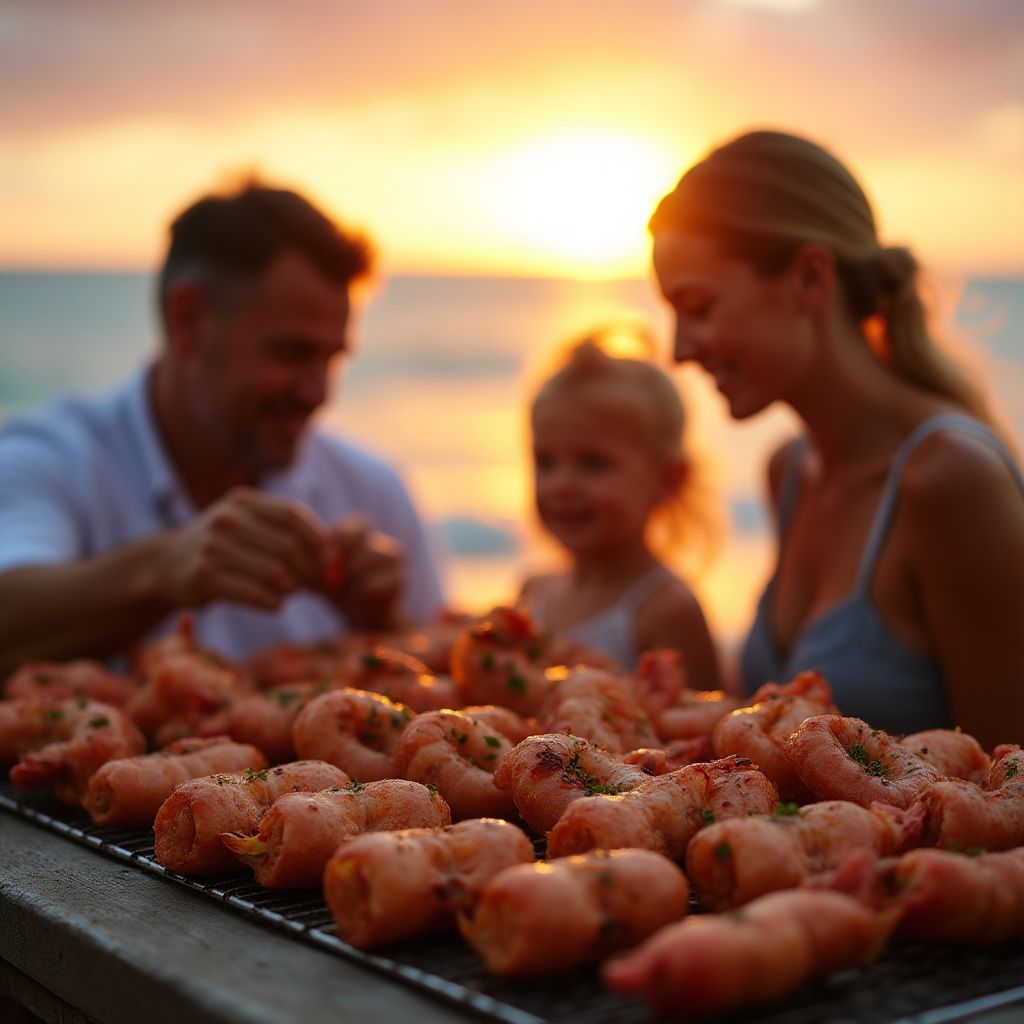 Family enjoying Australian barbecue